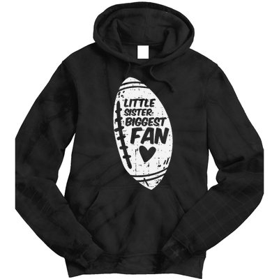 American Football Little Sister Biggest Fan Family Tie Dye Hoodie