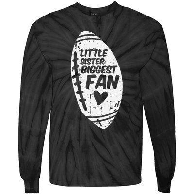 American Football Little Sister Biggest Fan Family Tie-Dye Long Sleeve Shirt