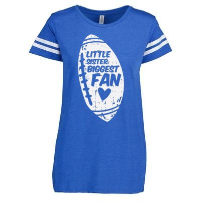 American Football Little Sister Biggest Fan Family Enza Ladies Jersey Football T-Shirt