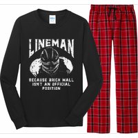 American Football Lineman Brick Wall Funny Quote Long Sleeve Pajama Set