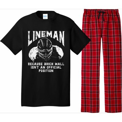 American Football Lineman Brick Wall Funny Quote Pajama Set