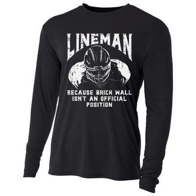 American Football Lineman Brick Wall Funny Quote Cooling Performance Long Sleeve Crew