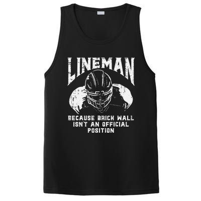 American Football Lineman Brick Wall Funny Quote PosiCharge Competitor Tank