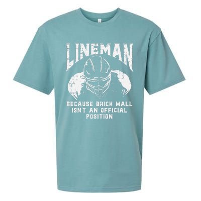 American Football Lineman Brick Wall Funny Quote Sueded Cloud Jersey T-Shirt