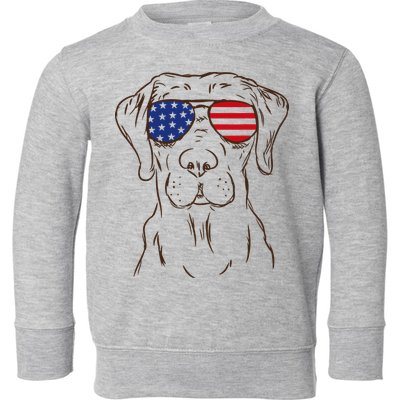 American Flag Labrador Retriever Patriotic 4th Of July Gifts Toddler Sweatshirt