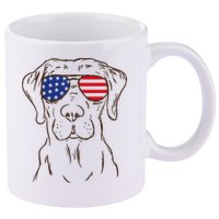 American Flag Labrador Retriever Patriotic 4th Of July Gifts 11oz C Handle Ceramic Mug