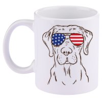 American Flag Labrador Retriever Patriotic 4th Of July Gifts 11oz C Handle Ceramic Mug