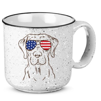 American Flag Labrador Retriever Patriotic 4th Of July Gifts 15oz Campfire Ceramic Mug