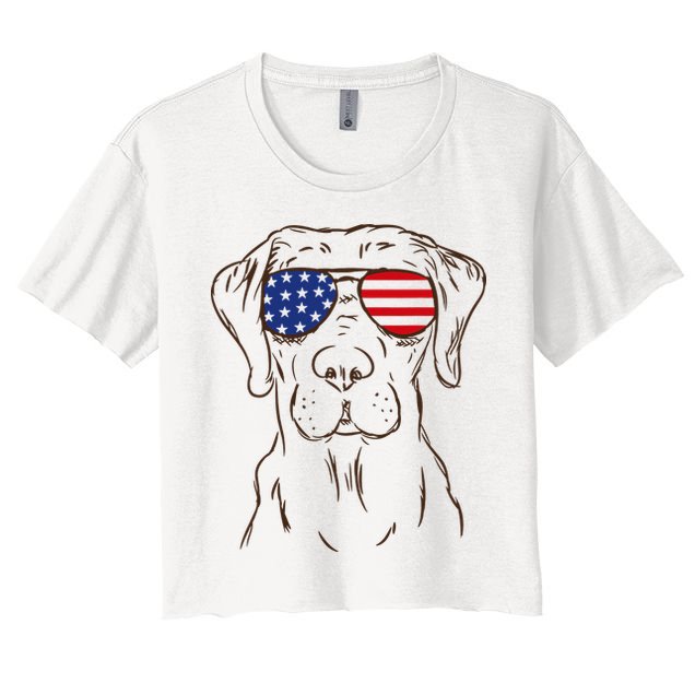 American Flag Labrador Retriever Patriotic 4th Of July Gifts Crop Top