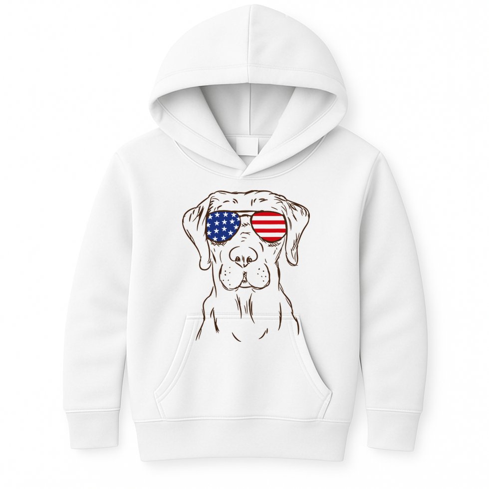American Flag Labrador Retriever Patriotic 4th Of July Gifts Kids Hoodie
