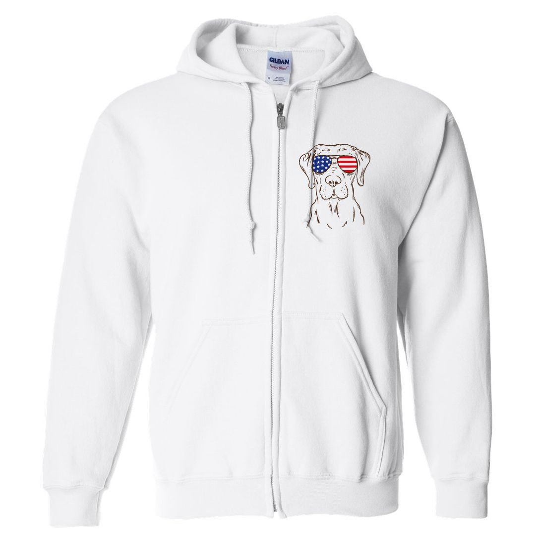 American Flag Labrador Retriever Patriotic 4th Of July Gifts Full Zip Hoodie