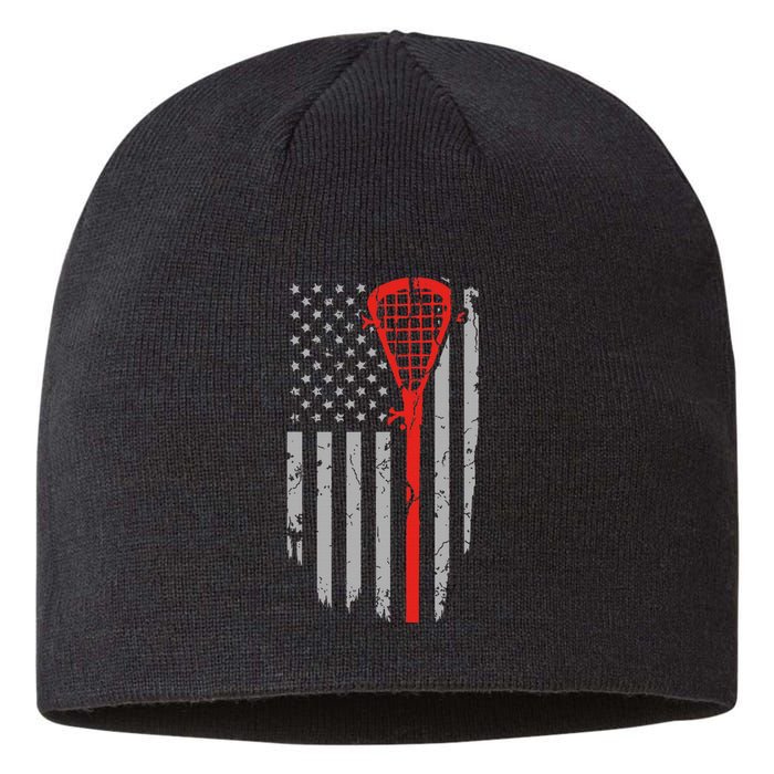 American Flag Lacrosse USA Vintage Sustainable Beanie