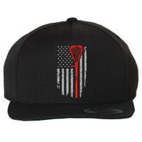 American Flag Lacrosse USA Vintage Wool Snapback Cap