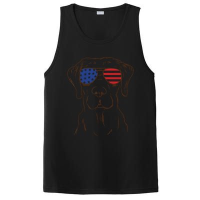 American Flag Labrador Retriever Patriotic 4th Of July Gifts PosiCharge Competitor Tank