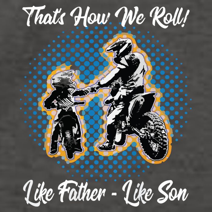 Awesome Father Like Son Dirt Bike Motocross Motorbike Vector Backpack