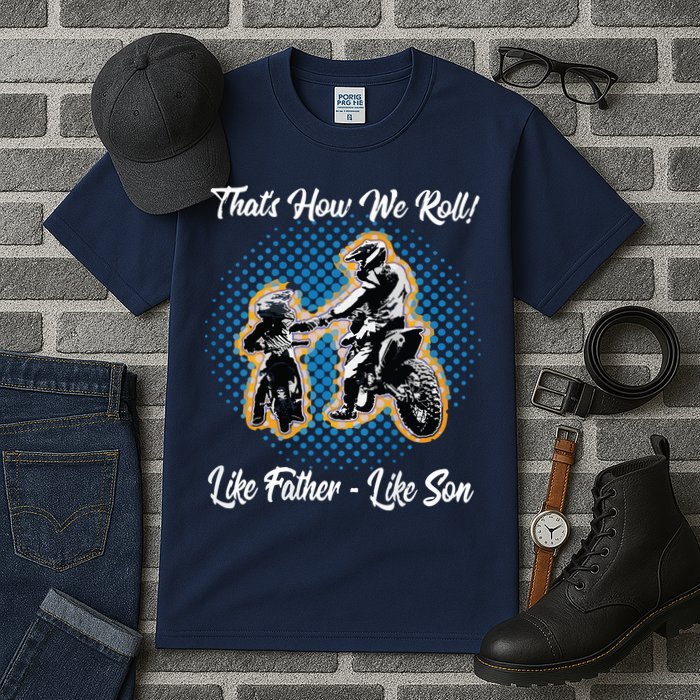 Awesome Father Like Son Dirt Bike Motocross Motorbike Tall T-Shirt