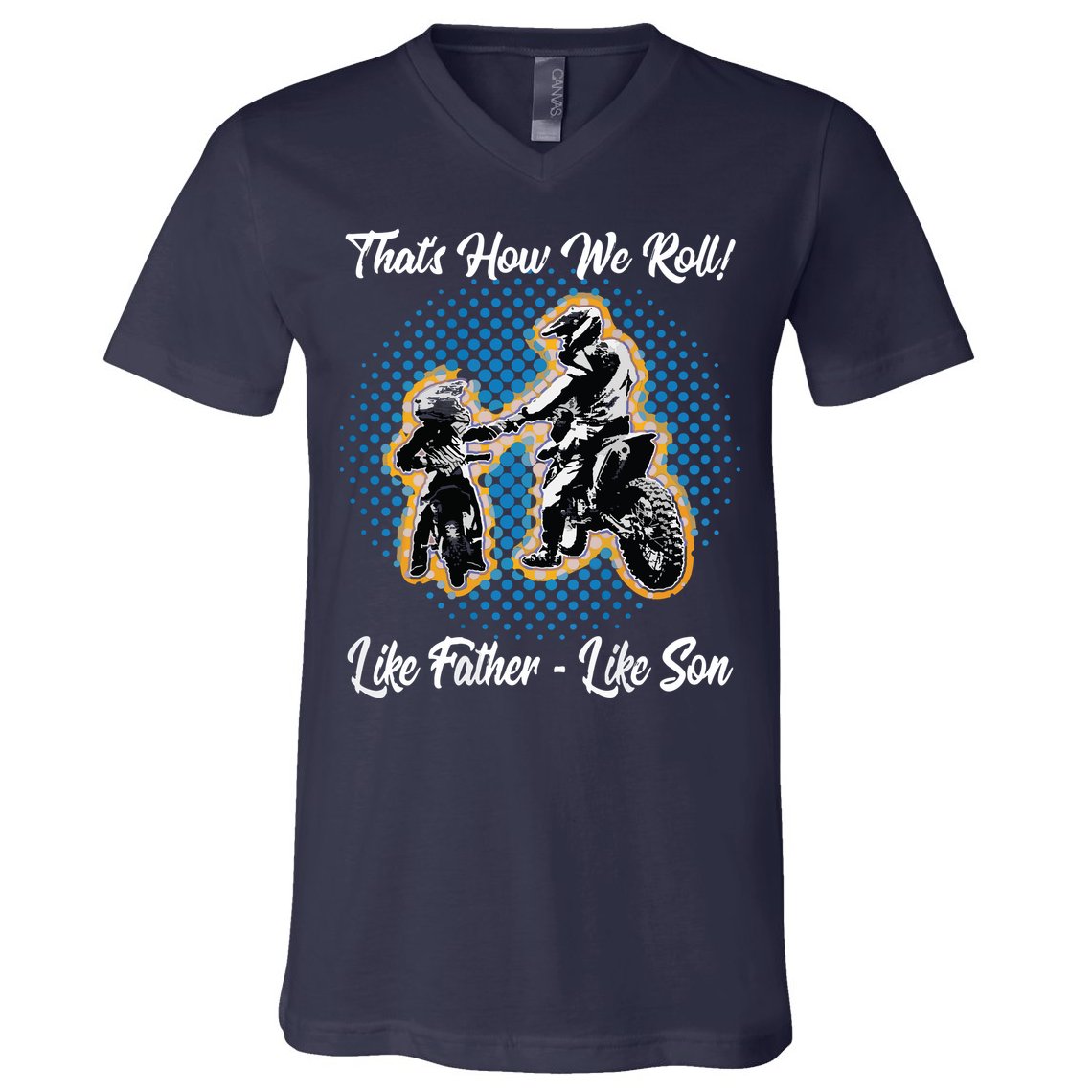 Awesome Father Like Son Dirt Bike Motocross Motorbike V-Neck T-Shirt