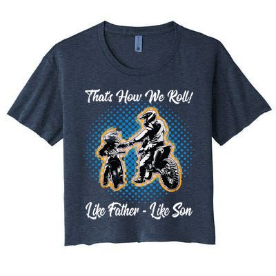 Awesome Father Like Son Dirt Bike Motocross Motorbike Crop Top