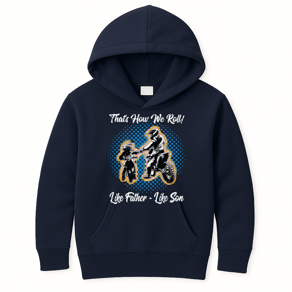 Awesome Father Like Son Dirt Bike Motocross Motorbike Kids Hoodie