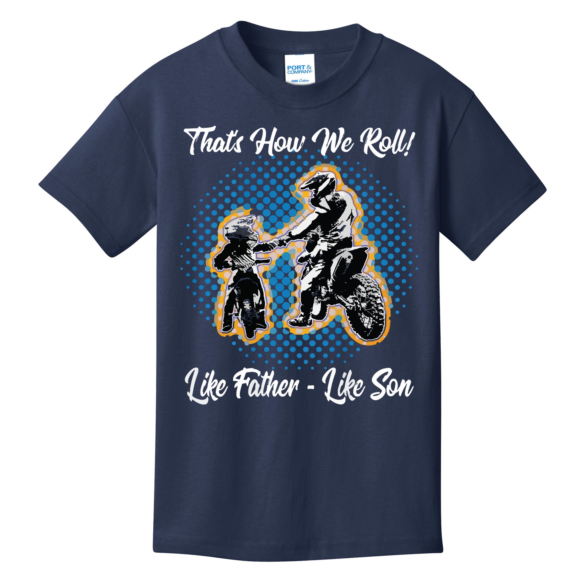 Awesome Father Like Son Dirt Bike Motocross Motorbike Kids T-Shirt
