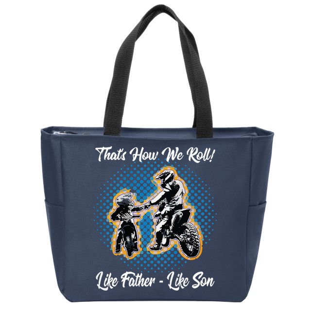 Awesome Father Like Son Dirt Bike Motocross Motorbike Zip Tote Bag