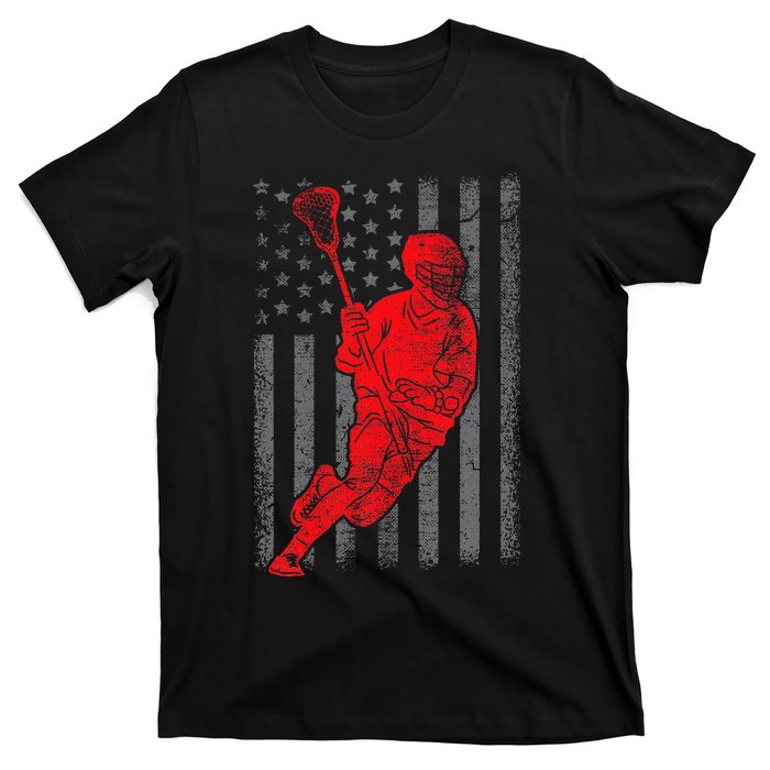 American Flag Lacrosse Usa Sport T-Shirt