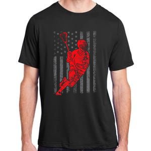 American Flag Lacrosse Usa Sport Adult ChromaSoft Performance T-Shirt