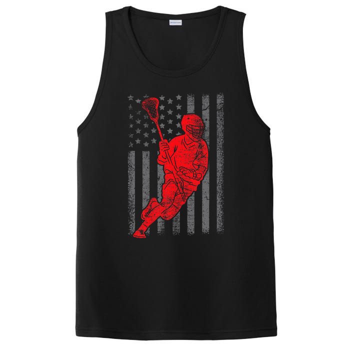 American Flag Lacrosse Usa Sport PosiCharge Competitor Tank