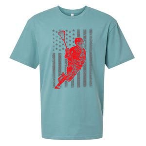 American Flag Lacrosse Usa Sport Sueded Cloud Jersey T-Shirt