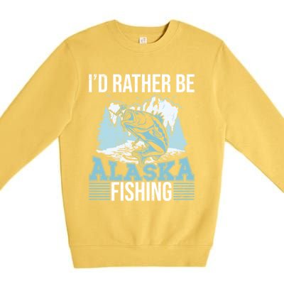 Alaska Fishing Lovers Alaskan Salmon Fish Gift Premium Crewneck Sweatshirt