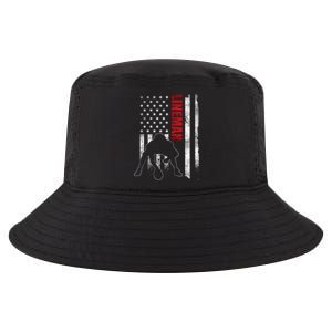 American Football Lineman Offensive Player Apparel Us Flag Cool Comfort Performance Bucket Hat