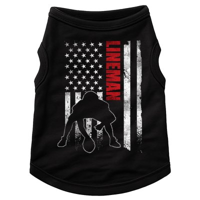 American Football Lineman Offensive Player Apparel Us Flag Doggie Tank