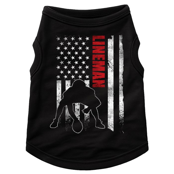 American Football Lineman Offensive Player Apparel Us Flag Doggie Tank