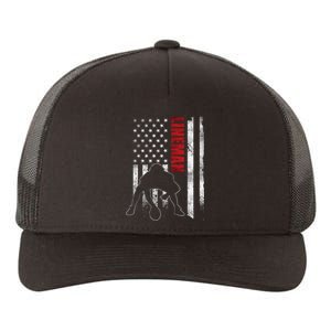 American Football Lineman Offensive Player Apparel Us Flag Yupoong Adult 5-Panel Trucker Hat