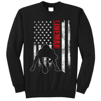 American Football Lineman Offensive Player Apparel Us Flag Sweatshirt