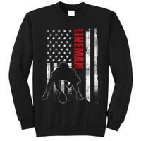 American Football Lineman Offensive Player Apparel Us Flag Sweatshirt
