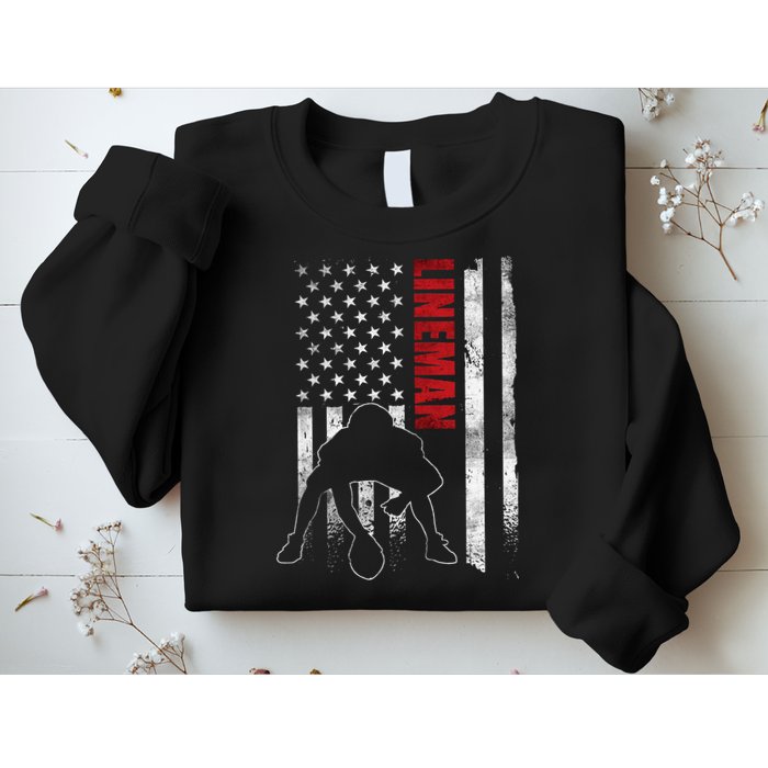 American Football Lineman Offensive Player Apparel Us Flag Sweatshirt