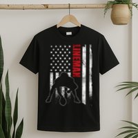 American Football Lineman Offensive Player Apparel Us Flag T-Shirt