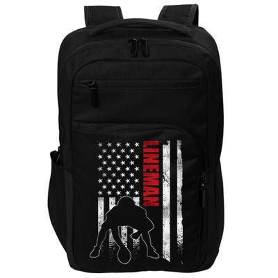 American Football Lineman Offensive Player Apparel Us Flag Impact Tech Backpack
