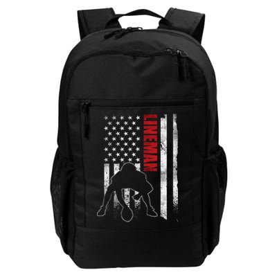 American Football Lineman Offensive Player Apparel Us Flag Backpack