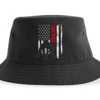 American Football Lineman Offensive Player Apparel Us Flag Sustainable Bucket Hat