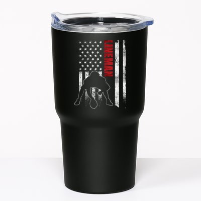 American Football Lineman Offensive Player Apparel Us Flag Tumbler