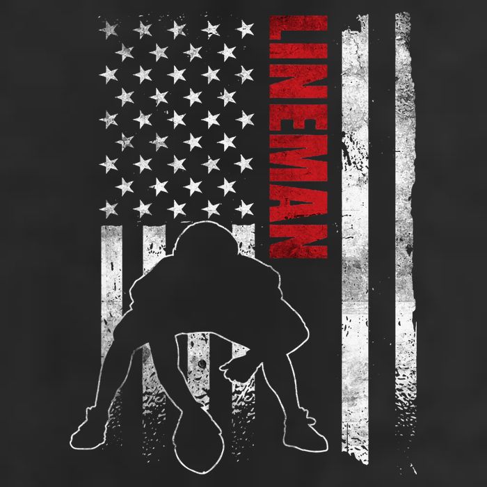 American Football Lineman Offensive Player Apparel Us Flag Large Microfiber Waffle Golf Towel