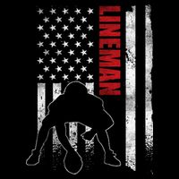 American Football Lineman Offensive Player Apparel Us Flag Youth Performance Sprint T-Shirt