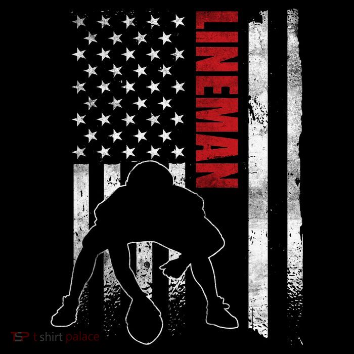 American Football Lineman Offensive Player Apparel Us Flag Youth Performance Sprint T-Shirt