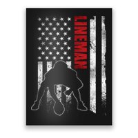 American Football Lineman Offensive Player Apparel Us Flag Poster