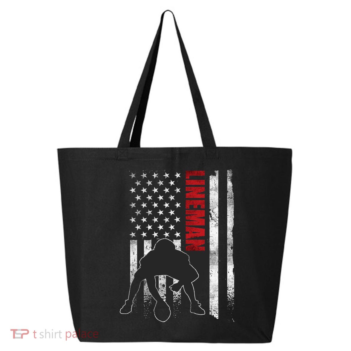 American Football Lineman Offensive Player Apparel Us Flag 25L Jumbo Tote