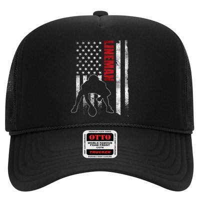 American Football Lineman Offensive Player Apparel Us Flag Trucker Hat