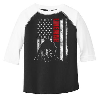 American Football Lineman Offensive Player Apparel Us Flag Toddler Fine Jersey T-Shirt