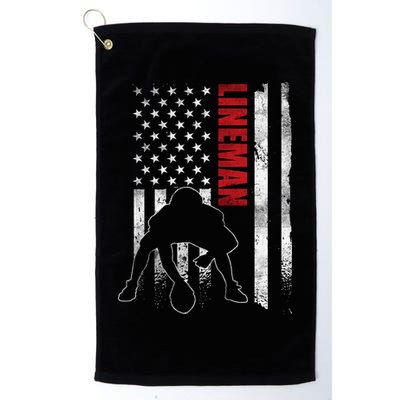 American Football Lineman Offensive Player Apparel Us Flag Golf Towel